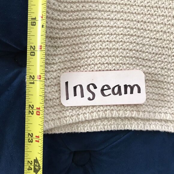 Sincerely Jules Neutral Cream 100% Cotton Textured Cotton Wide Leg Pants - XS - Picture 5 of 6